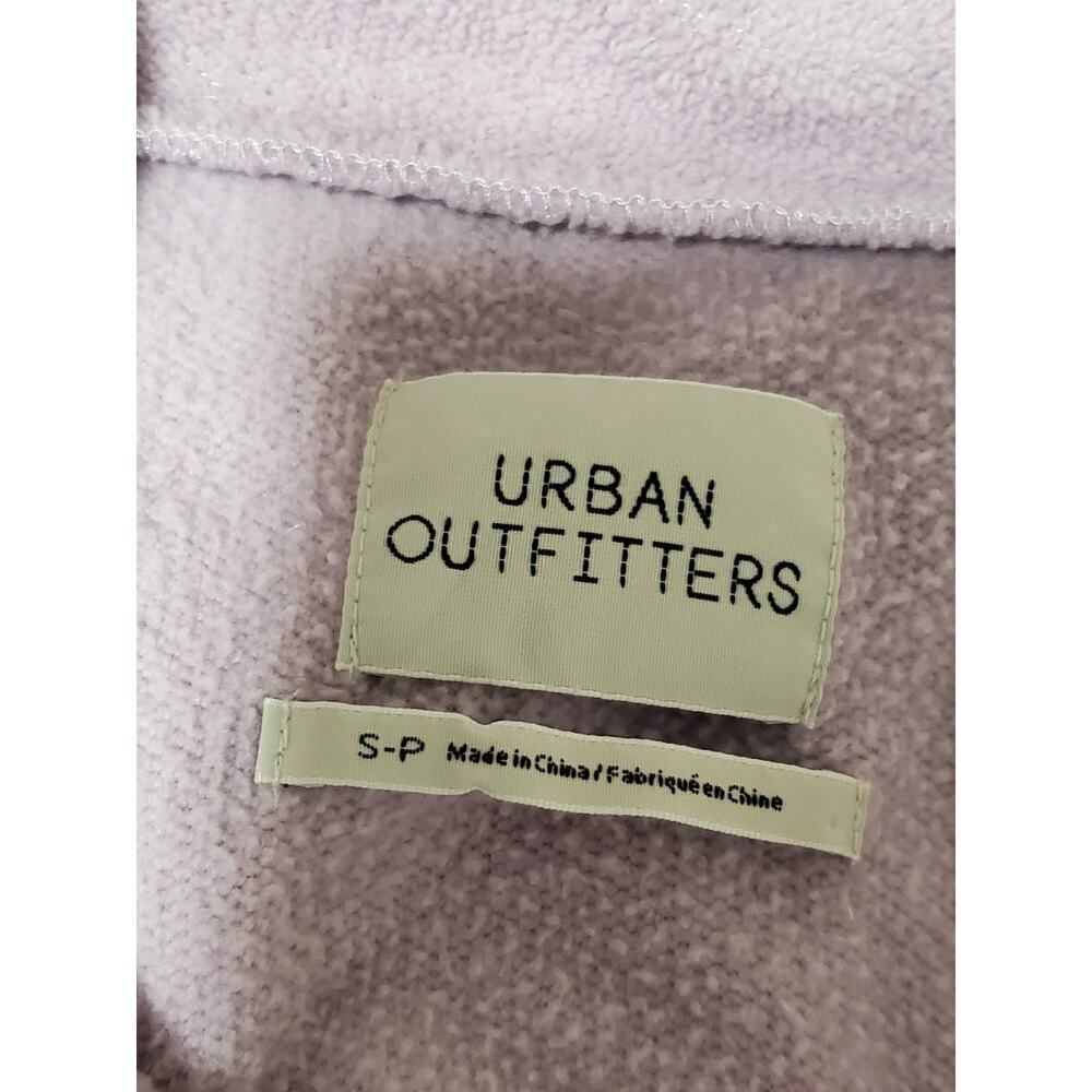 Urban Outfitters Lavender Plush Fleece 1/4 Zip Cropped Pullover Cinch Hem Sz S - Picture 2 of 12